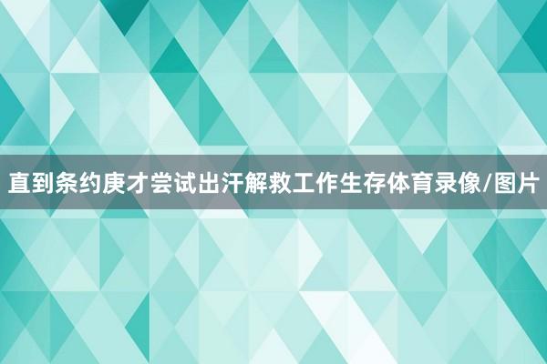 直到条约庚才尝试出汗解救工作生存体育录像/图片