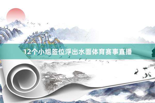 12个小组签位浮出水面体育赛事直播